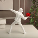Modern Resin Banksy Flower Thrower
