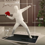 Modern Resin Banksy Flower Thrower