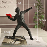Modern Resin Banksy Flower Thrower