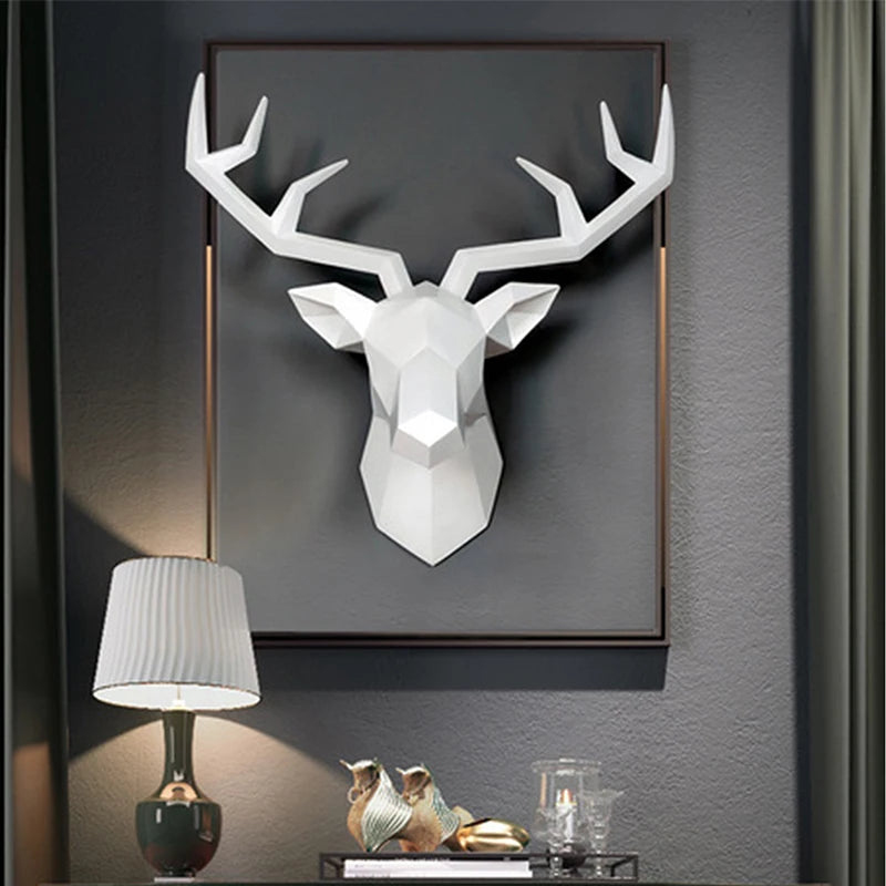 Modern Deer Head Wall Sculpture