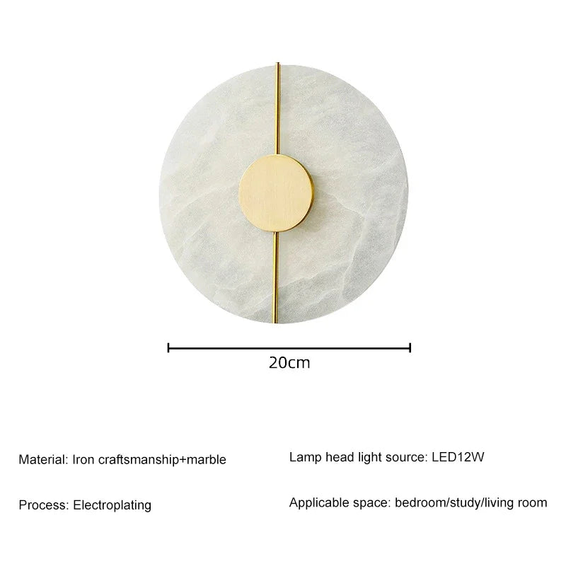 Modern Alabaster Round Wall Lamp