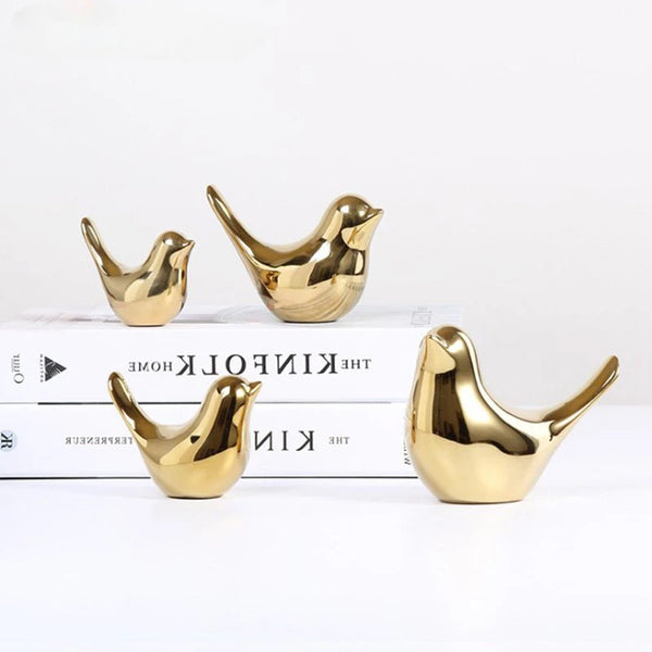 Gold Bird Ceramic Figurine