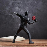 Modern Resin Banksy Flower Thrower