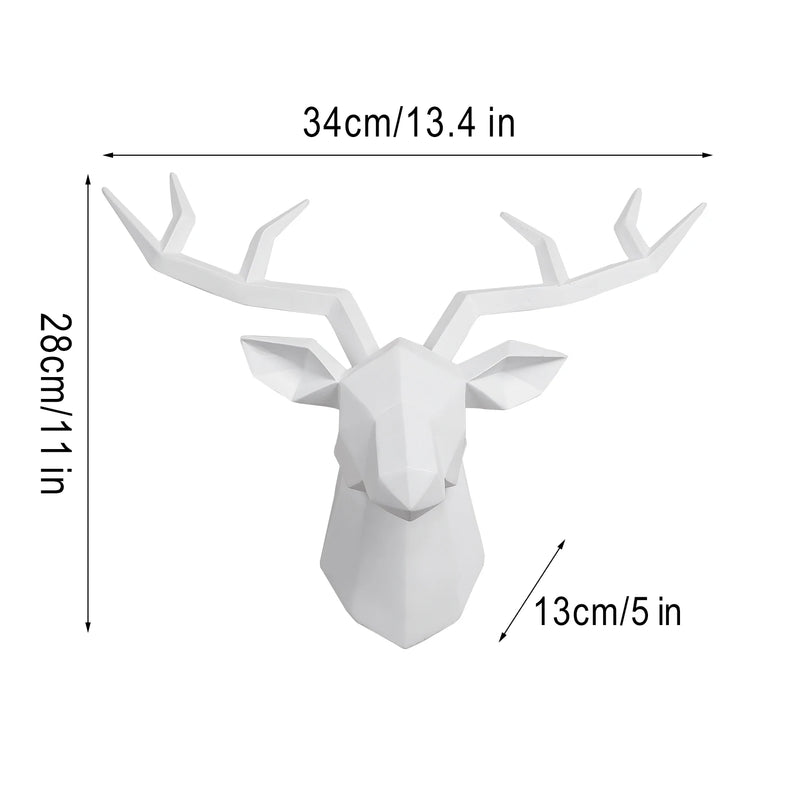 Modern Deer Head Wall Sculpture